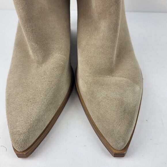 Marc Fisher Ltd Oshay Beige Suede Leather Pointed Toe Ankle Bootie Size 12M - Picture 6 of 11